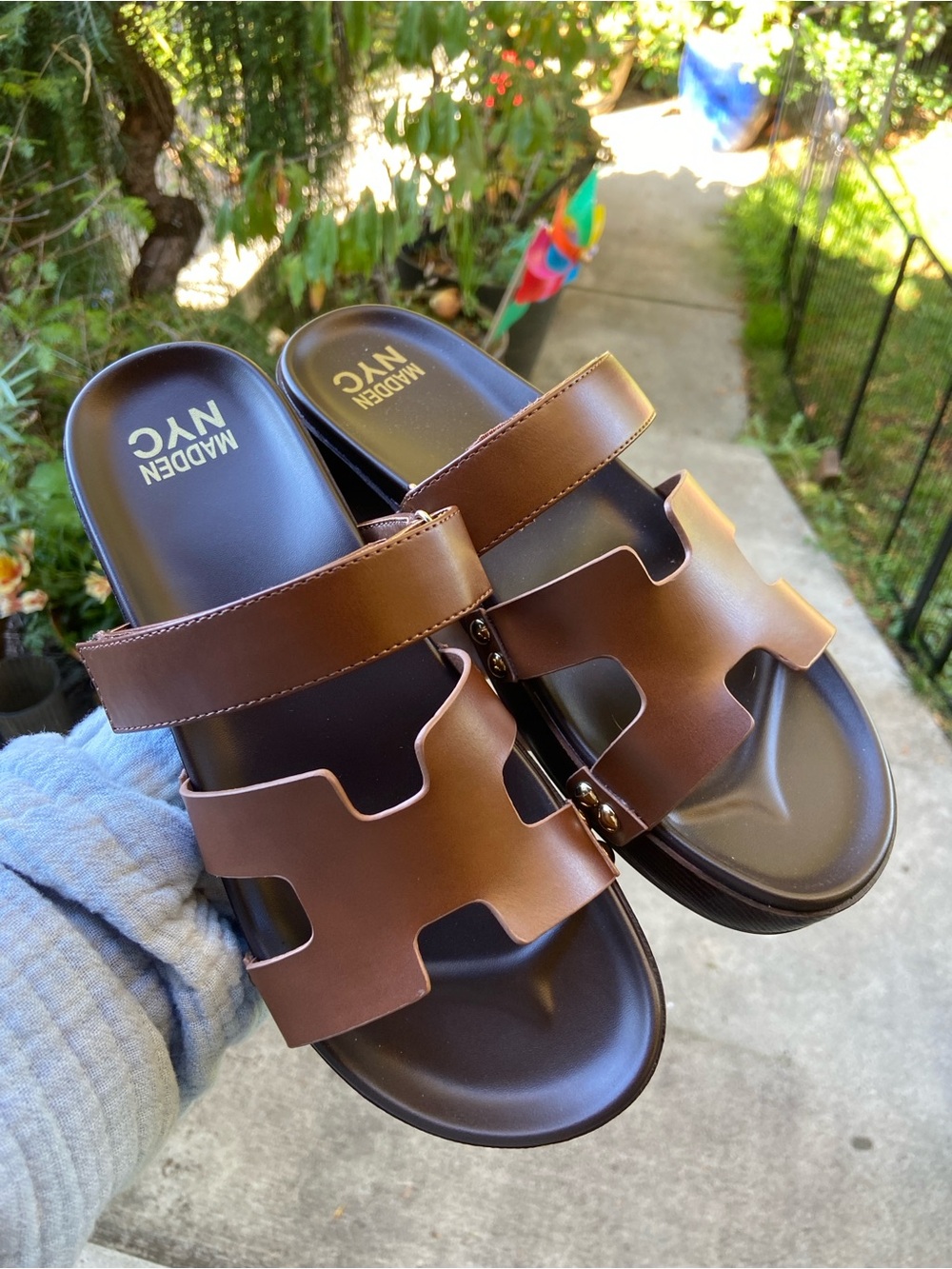 Madden NYC Women's Brown Slide Sandals Size 8.5M NEW